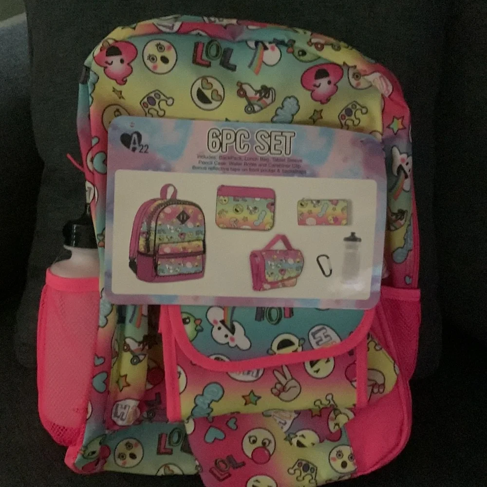 Kids Backpack, Lunch Bag, Tablet Case, Pencil Case & Water Bottle Set